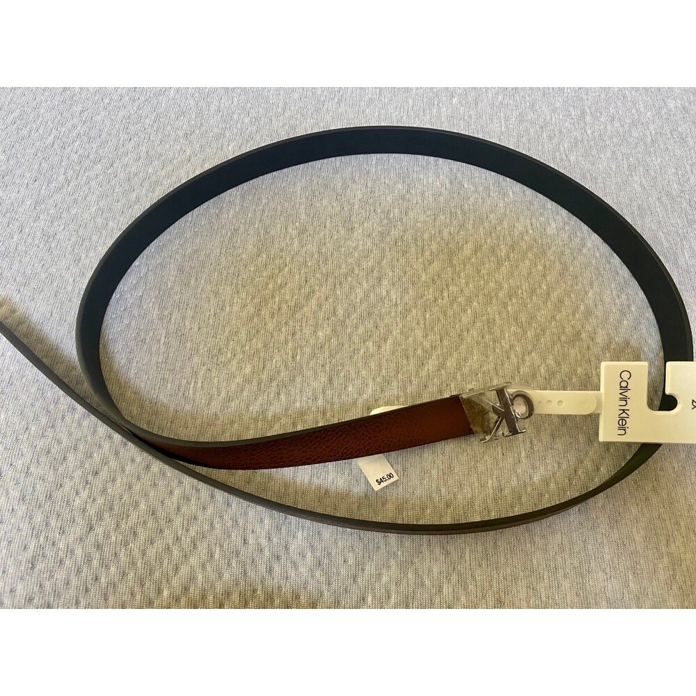 NWT Calvin Klein 2X belt brown and black leather women’s